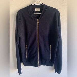 Cotton Citizen Navy Blue Men’s Bomber Sweater Medium Full Zip